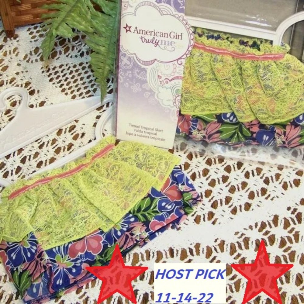 AMERICAN GIRL Tiered Tropical Skirt Truly Me Mix & Match GREAT GIFT IDEA!